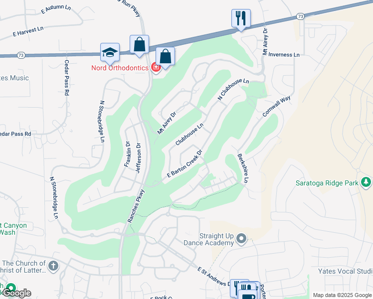 map of restaurants, bars, coffee shops, grocery stores, and more near 3812 East Pinehurst Drive in Eagle Mountain