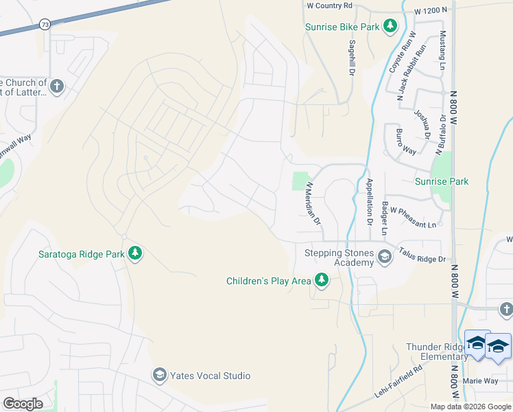 map of restaurants, bars, coffee shops, grocery stores, and more near 1321 West Fort Rock Drive in Saratoga Springs