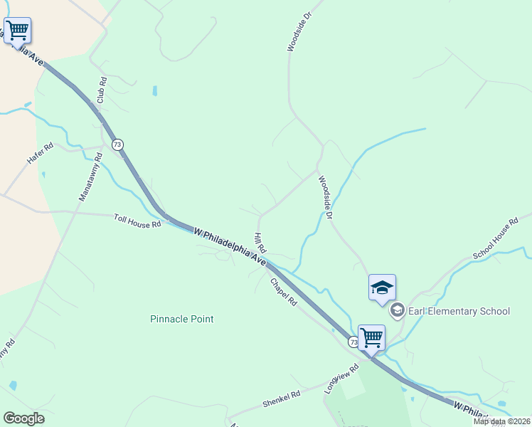 map of restaurants, bars, coffee shops, grocery stores, and more near 41 Hill Road in Boyertown