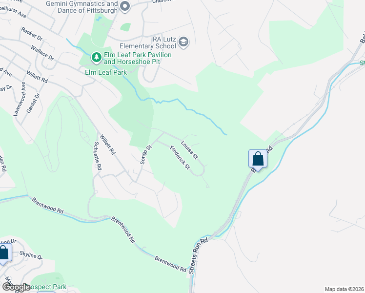 map of restaurants, bars, coffee shops, grocery stores, and more near 3824 Louisa Street in Pittsburgh