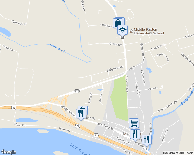map of restaurants, bars, coffee shops, grocery stores, and more near 26 South Road in Dauphin