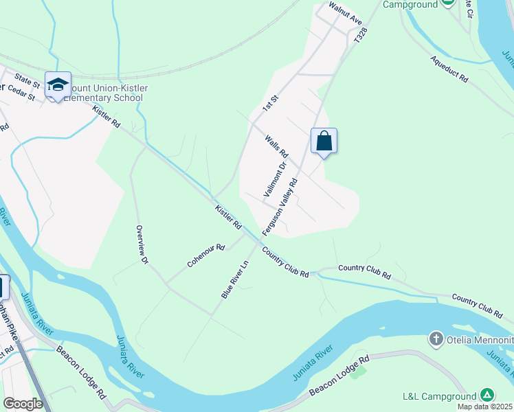 map of restaurants, bars, coffee shops, grocery stores, and more near 53 Jennifer Drive in Mount Union