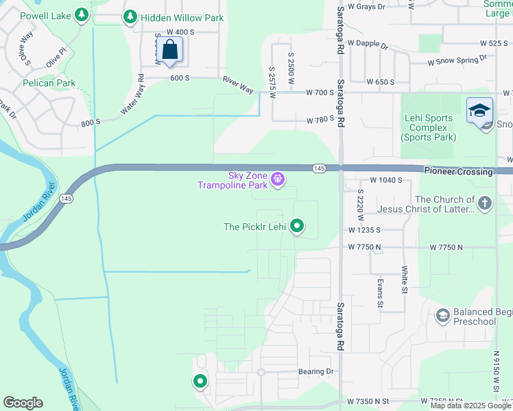 map of restaurants, bars, coffee shops, grocery stores, and more near 1048 North Scuttlebutt Lane in Saratoga Springs