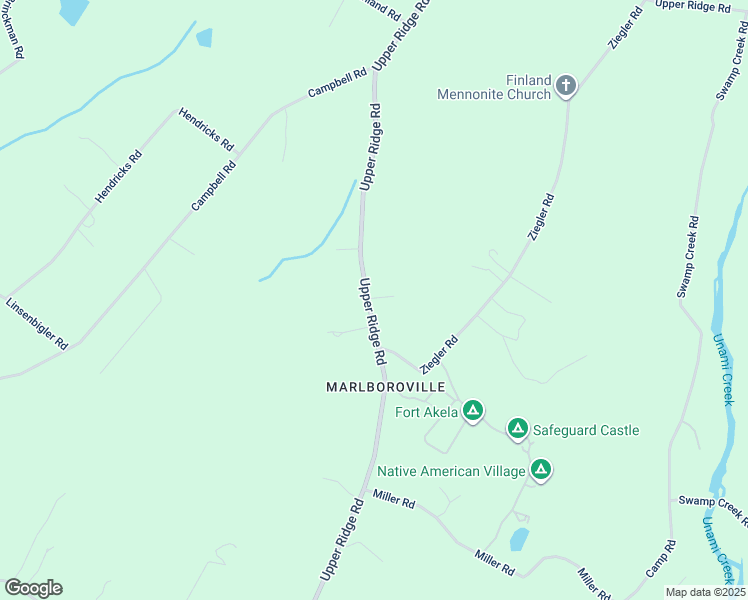 map of restaurants, bars, coffee shops, grocery stores, and more near 2965 Upper Ridge Road in Pennsburg