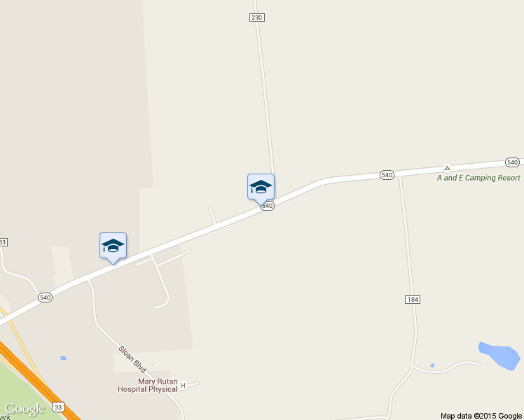 map of restaurants, bars, coffee shops, grocery stores, and more near 101 T-230 in Bellefontaine