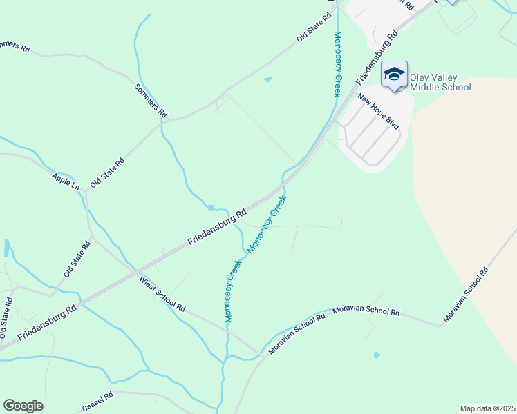 map of restaurants, bars, coffee shops, grocery stores, and more near 3247 Friedensburg Road in Oley