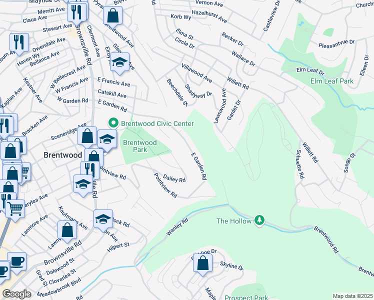 map of restaurants, bars, coffee shops, grocery stores, and more near 466 Dailey Road in Pittsburgh