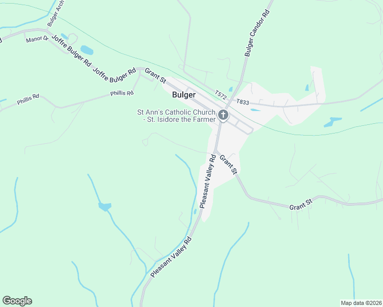 map of restaurants, bars, coffee shops, grocery stores, and more near 409 Pleasant Valley Road in Bulger