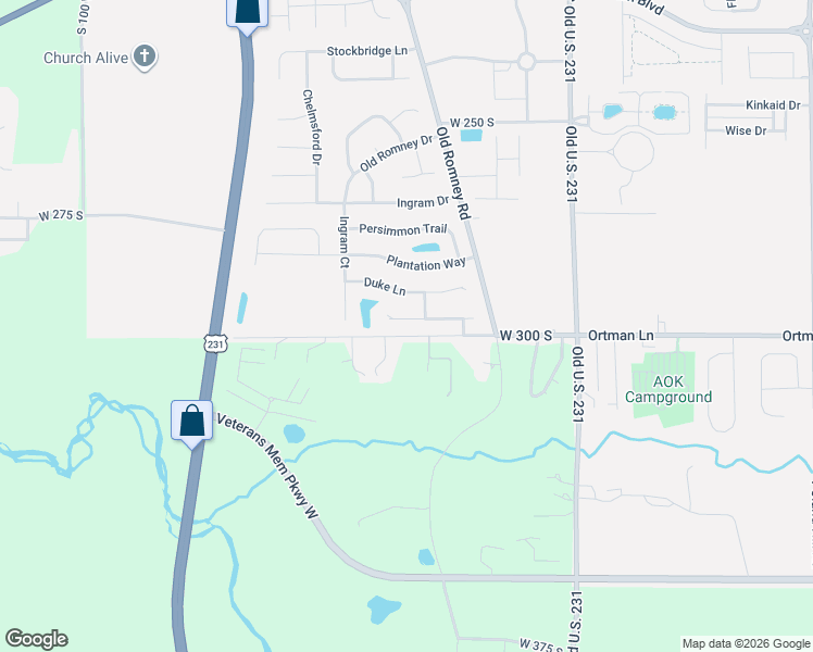 map of restaurants, bars, coffee shops, grocery stores, and more near 333 West 300 South in Lafayette