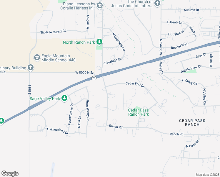 map of restaurants, bars, coffee shops, grocery stores, and more near 1822 Cedar Fort Drive in Eagle Mountain
