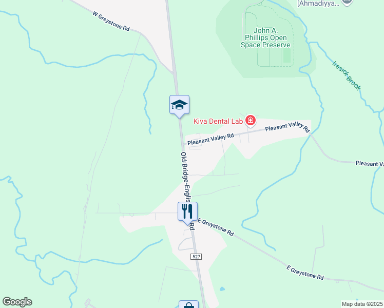 map of restaurants, bars, coffee shops, grocery stores, and more near in Old Bridge