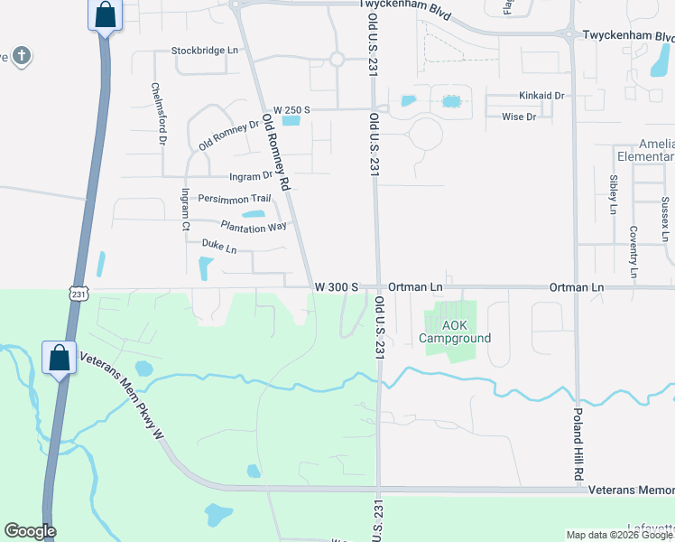 map of restaurants, bars, coffee shops, grocery stores, and more near 3445 Old Romney Road in Lafayette