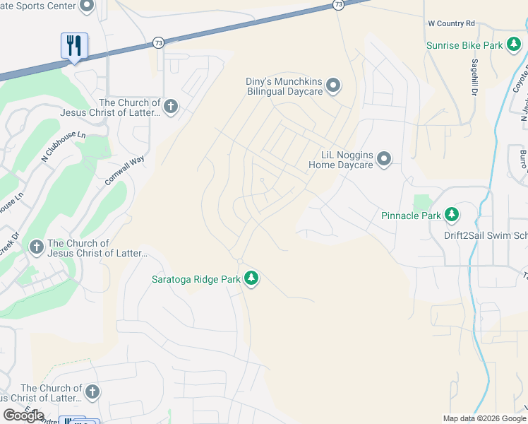 map of restaurants, bars, coffee shops, grocery stores, and more near 9034 Kilkenny Way in Eagle Mountain