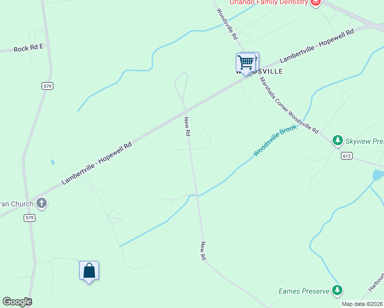 map of restaurants, bars, coffee shops, grocery stores, and more near 11 New Road in Lambertville