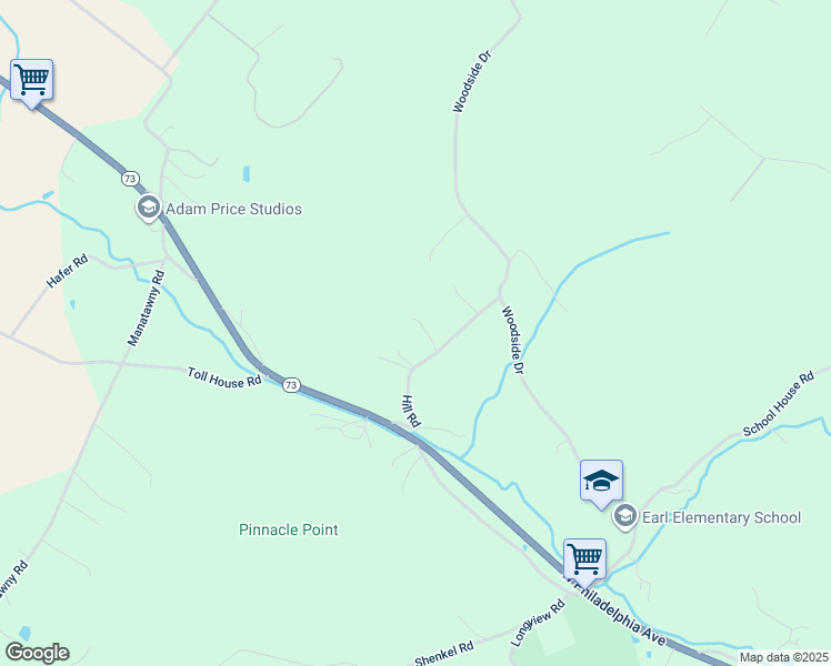 map of restaurants, bars, coffee shops, grocery stores, and more near 52 Hill Road in Boyertown