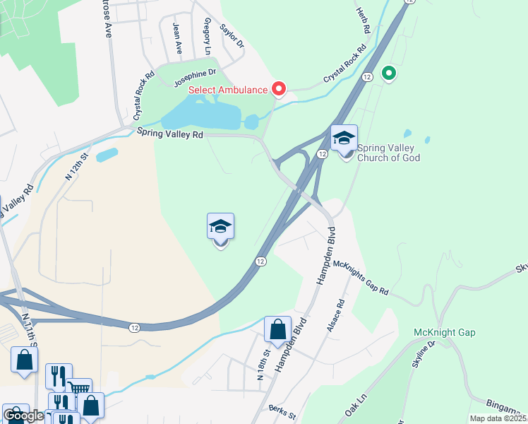 map of restaurants, bars, coffee shops, grocery stores, and more near 2607 Warren Road in Reading