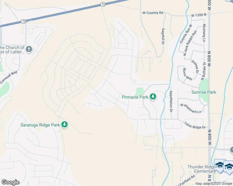 map of restaurants, bars, coffee shops, grocery stores, and more near 1333 West Wasatch Drive in Saratoga Springs