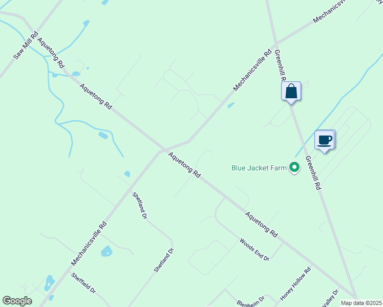 map of restaurants, bars, coffee shops, grocery stores, and more near 3350 Aquetong Road in Doylestown