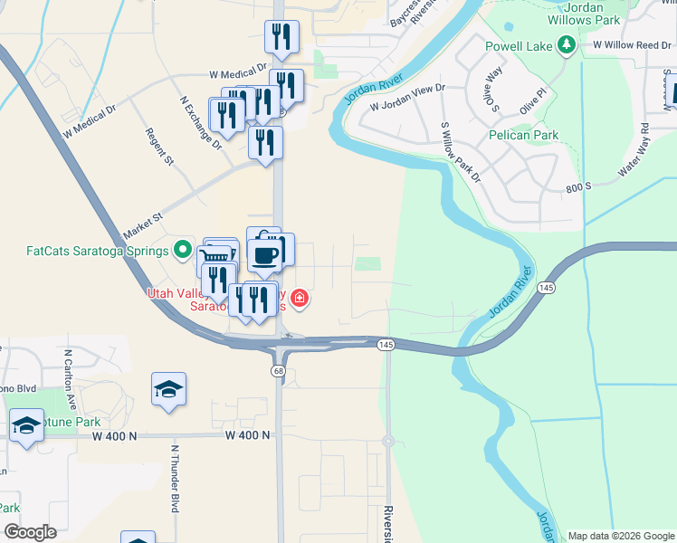 map of restaurants, bars, coffee shops, grocery stores, and more near 732 Canterbury Court in Saratoga Springs