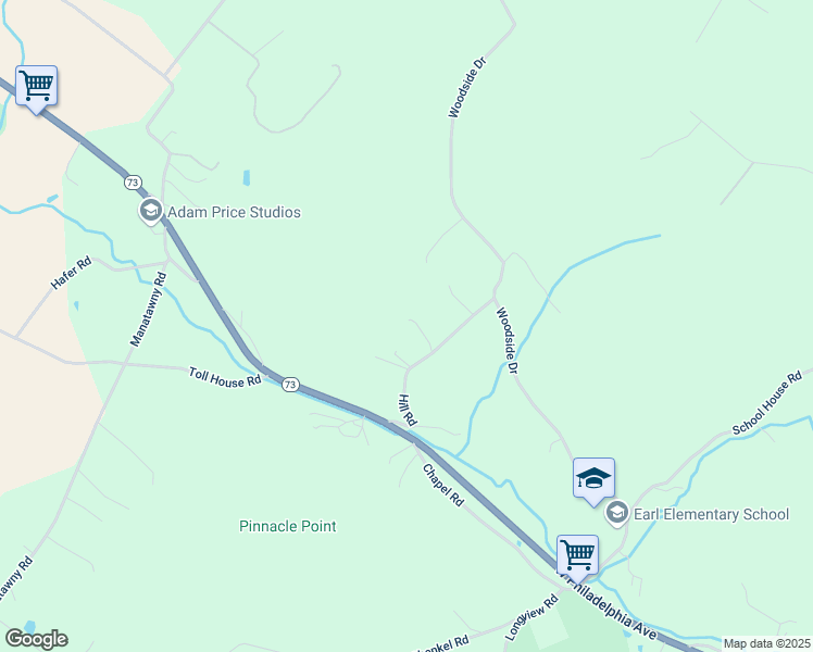 map of restaurants, bars, coffee shops, grocery stores, and more near 52 Hill Road in Boyertown