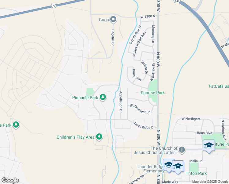 map of restaurants, bars, coffee shops, grocery stores, and more near 742 North Echo Way in Saratoga Springs