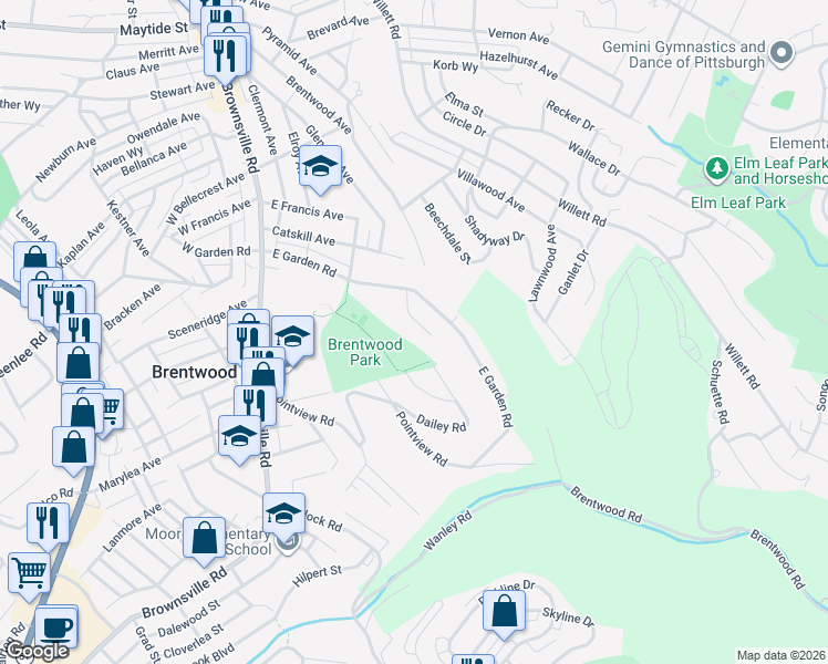 map of restaurants, bars, coffee shops, grocery stores, and more near 430-432 Jacobson Drive in Pittsburgh