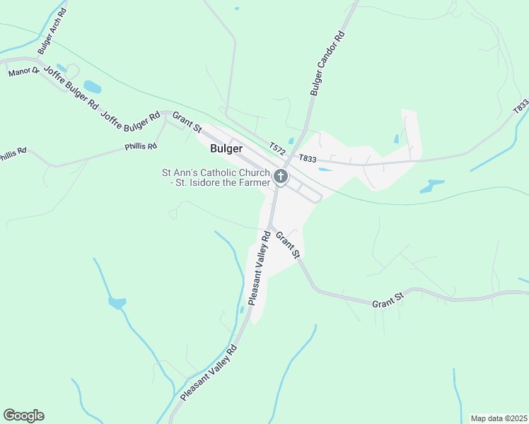 map of restaurants, bars, coffee shops, grocery stores, and more near 990 Grant Street in Bulger