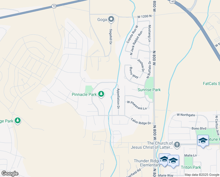 map of restaurants, bars, coffee shops, grocery stores, and more near 742 North Echo Way in Saratoga Springs