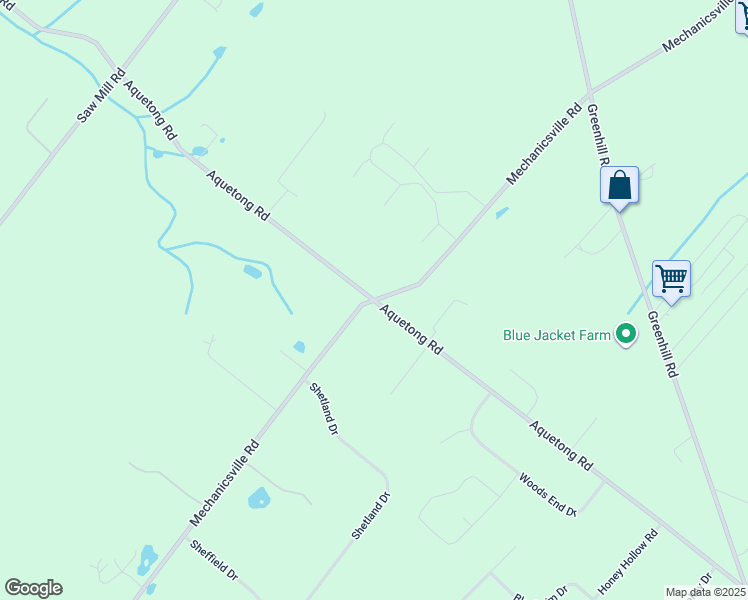 map of restaurants, bars, coffee shops, grocery stores, and more near 3400 Aquetong Road in Bucks County
