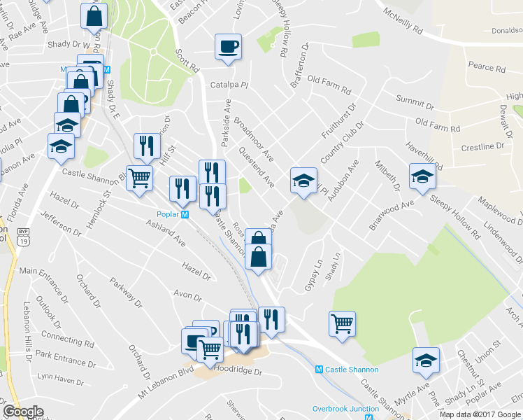 map of restaurants, bars, coffee shops, grocery stores, and more near 356 Parkside Ave in Pittsburgh
