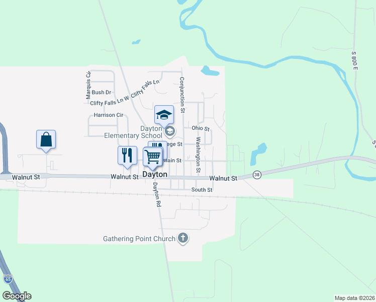 map of restaurants, bars, coffee shops, grocery stores, and more near 740 Main Street in Dayton
