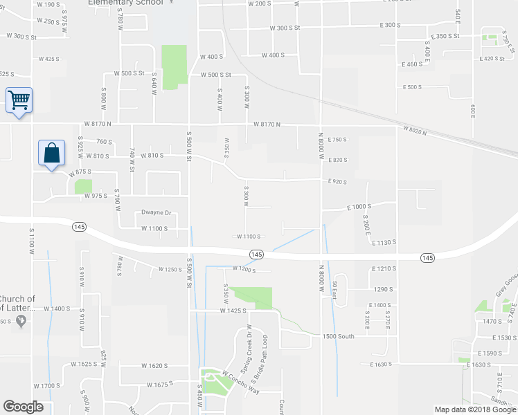 map of restaurants, bars, coffee shops, grocery stores, and more near 1000 South in Lehi