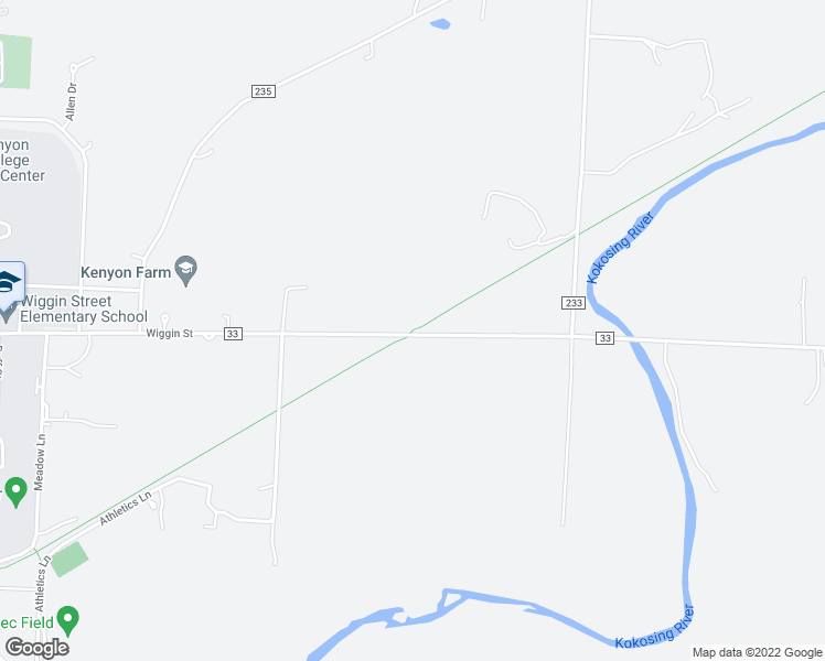 map of restaurants, bars, coffee shops, grocery stores, and more near Kokosing Gap Trail in Gambier