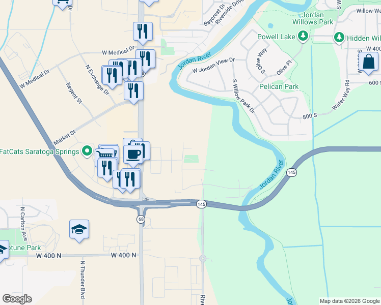 map of restaurants, bars, coffee shops, grocery stores, and more near 173 Devonshire Circle in Saratoga Springs