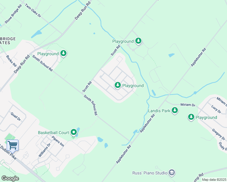 map of restaurants, bars, coffee shops, grocery stores, and more near 308 Chapman Drive in Perkasie
