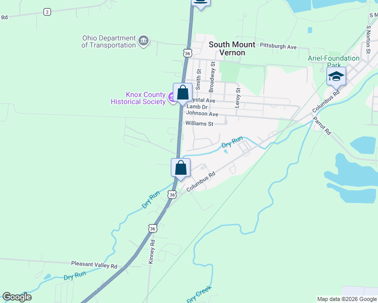 map of restaurants, bars, coffee shops, grocery stores, and more near 830 Harcourt Road in Mount Vernon