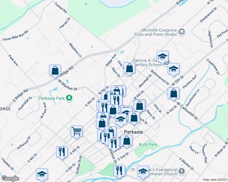 map of restaurants, bars, coffee shops, grocery stores, and more near 50 North 8th Street in Philadelphia