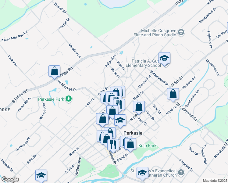 map of restaurants, bars, coffee shops, grocery stores, and more near 52 North 8th Street in Philadelphia