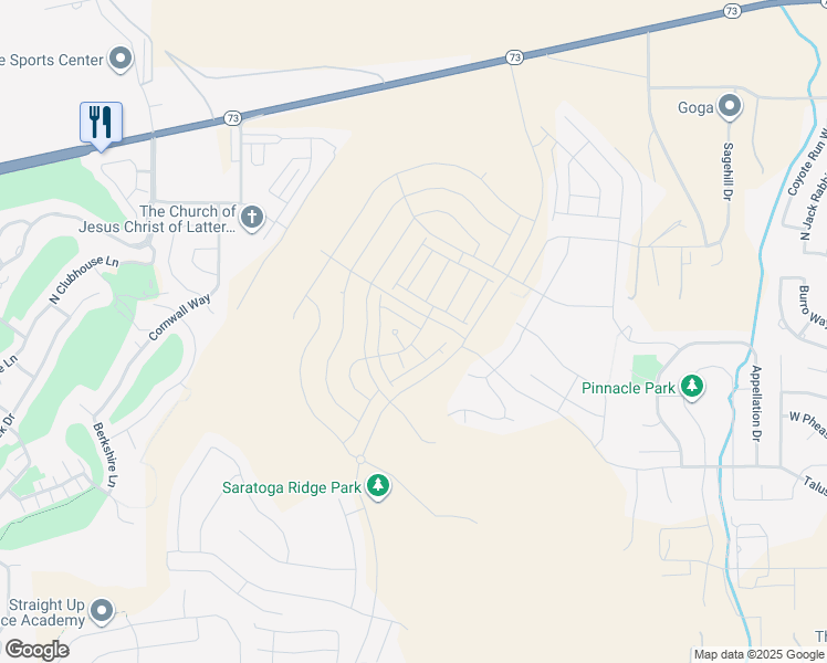 map of restaurants, bars, coffee shops, grocery stores, and more near Unnamed Road in Saratoga Springs