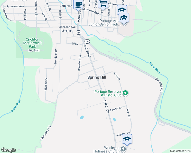 map of restaurants, bars, coffee shops, grocery stores, and more near in Spring Hill
