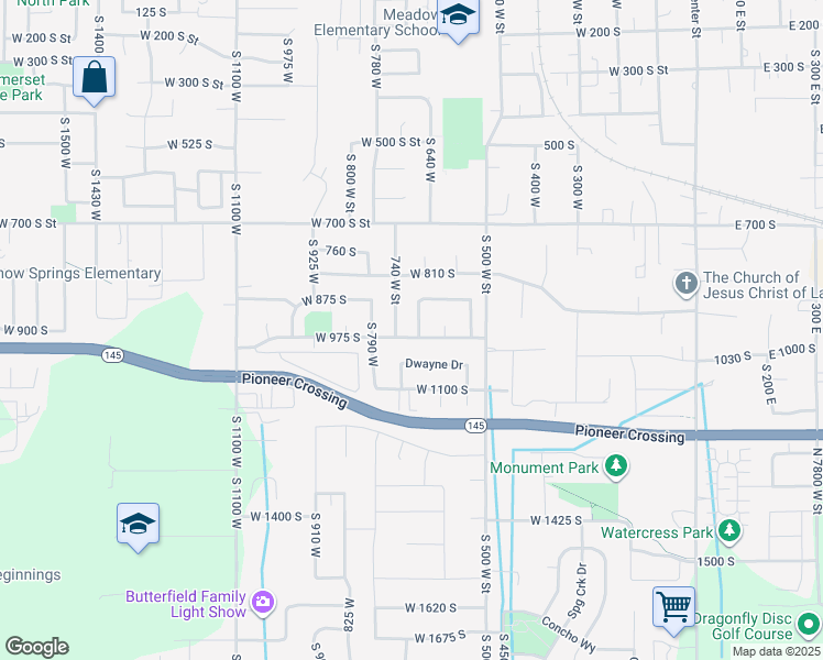 map of restaurants, bars, coffee shops, grocery stores, and more near 962 Chappel Valley Loop in Lehi