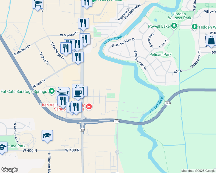 map of restaurants, bars, coffee shops, grocery stores, and more near 802 North Devonshire Drive in Saratoga Springs