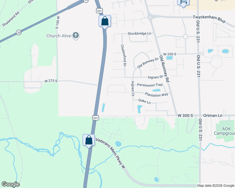map of restaurants, bars, coffee shops, grocery stores, and more near 513 Plantation Way in Lafayette