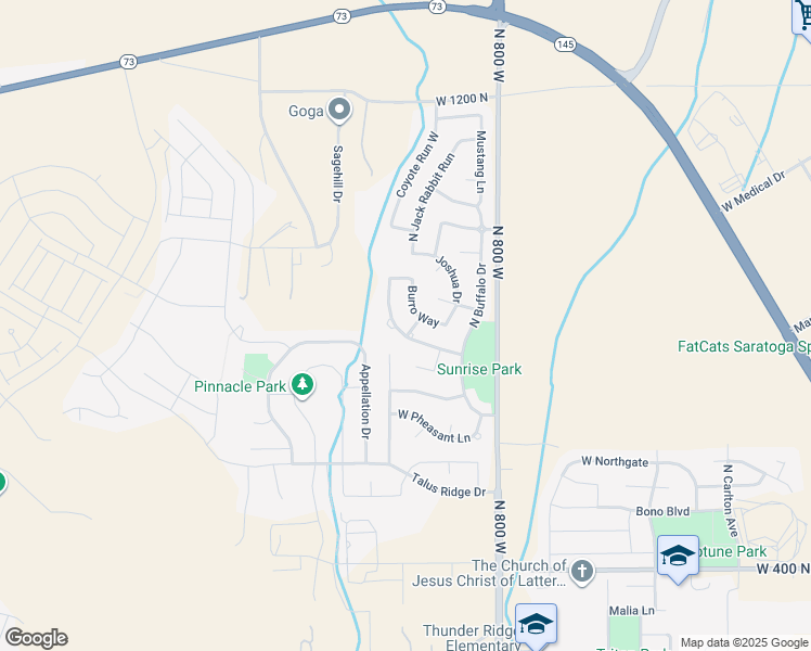 map of restaurants, bars, coffee shops, grocery stores, and more near 949 Burro Way in Saratoga Springs