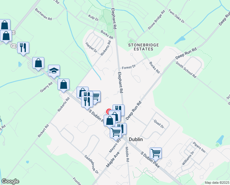 map of restaurants, bars, coffee shops, grocery stores, and more near 160 Elephant Road in Dublin