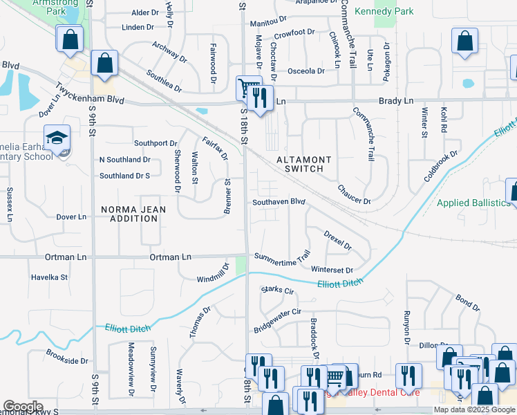 map of restaurants, bars, coffee shops, grocery stores, and more near 1808 Wallhaven Drive in Lafayette