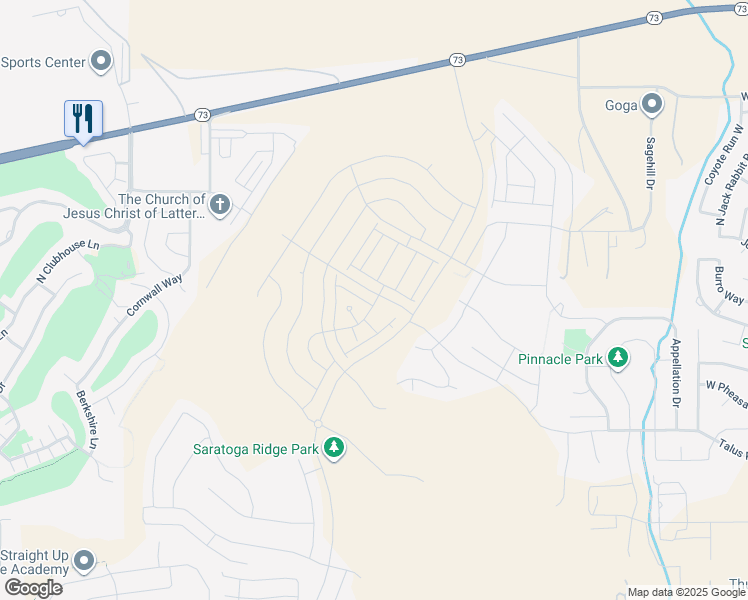 map of restaurants, bars, coffee shops, grocery stores, and more near Unnamed Road in Saratoga Springs