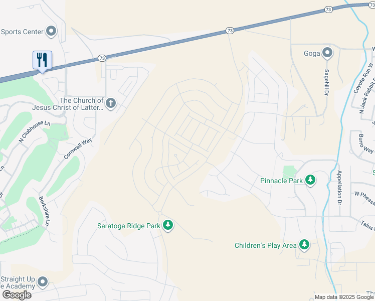 map of restaurants, bars, coffee shops, grocery stores, and more near 1573 West Talus Ridge Drive in Saratoga Springs