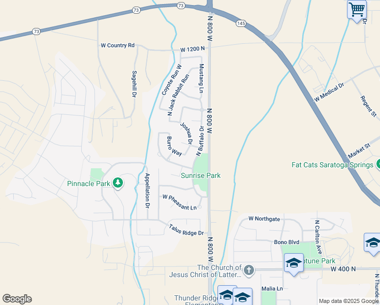 map of restaurants, bars, coffee shops, grocery stores, and more near 822 Joshua Drive in Saratoga Springs