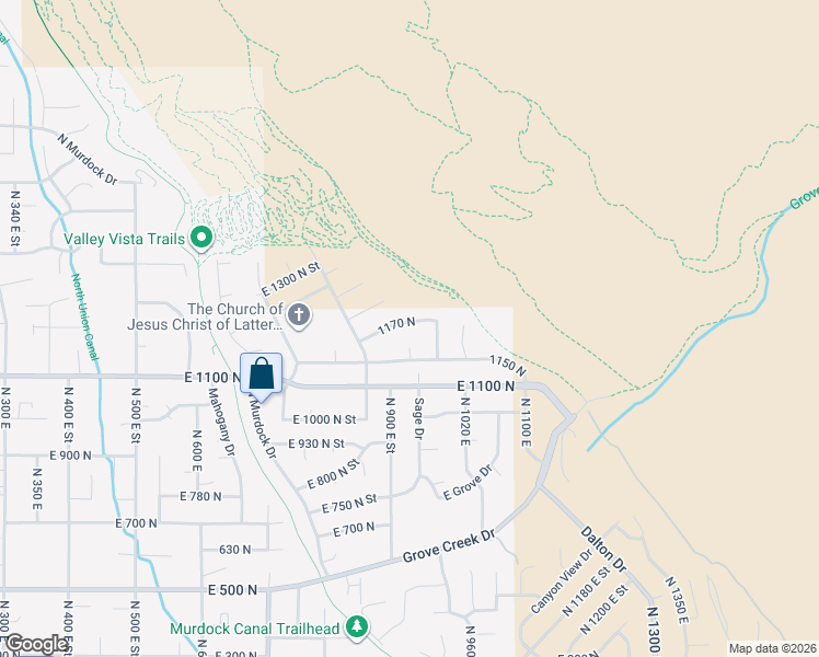 map of restaurants, bars, coffee shops, grocery stores, and more near 908 East 1170 North in Pleasant Grove